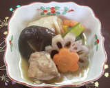 花蓮根と花型人参の七福うま煮です。作り方8写真