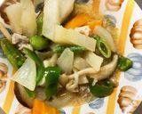 和風パスタ味豚こま大根青椒肉絲風作り方16写真
