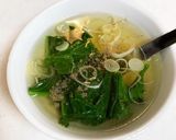 長ねぎとほうれん草のコンソメスープ作り方6写真