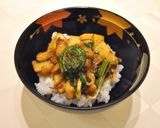 鶏肉と春野菜の山椒味噌丼作り方7写真