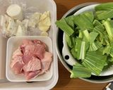 鶏もも肉と菜の花のにんにく黒こしょう炒め作り方1写真