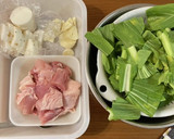 鶏もも肉と菜の花のにんにく黒こしょう炒め作り方1写真