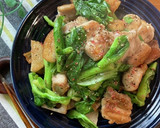 鶏もも肉と菜の花のにんにく黒こしょう炒め作り方7写真