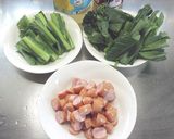 簡単！菜の花とウィンナー☆めんつゆ炒め作り方1写真