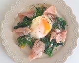 豆乳マスタード♪菜花＆生ハム温玉のっけ☆作り方14写真