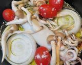 簡単キャンプ飯♪海苔とイカのアヒージョ作り方3写真