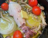 簡単キャンプ飯♪海苔とイカのアヒージョ作り方4写真