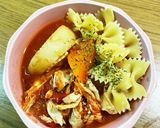 チキン丸ごと圧力鍋でトマトスープマカロニ作り方13写真