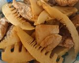旬のタケノコと鶏もも肉のバター醤油炒め作り方7写真