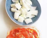 鶏ももと新玉ねぎのキムチあんかけ作り方1写真