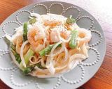 【簡単】エビとアスパラのクリームパスタ作り方7写真