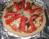 オーブントースターで焼くかに蒲鉾ピザ作り方5写真