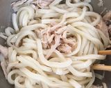 コンビニ食材で☆チキンと梅の旨塩うどん作り方4写真