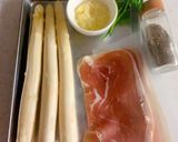 ホワイトアスパラガスの生ハムチーズ焼き作り方1写真