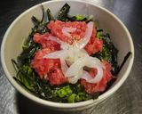 鮪の中落ちとイカの丼ぶり(*≧∀≦*)作り方2写真