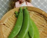 リカちゃん♡スナップエンドウ牛肉オイ炒め作り方1写真