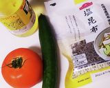 コロコロ胡瓜とトマトの塩昆布甘酢サラダ作り方1写真