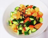 コロコロ胡瓜とトマトの塩昆布甘酢サラダ作り方3写真