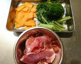 豚こま肉とかぶの葉のワサポン作り方1写真