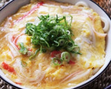 とろーり美味しい♪半熟卵のカニ玉うどん作り方5写真