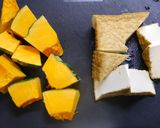 簡単！かぼちゃと厚揚げの甘辛煮作り方1写真