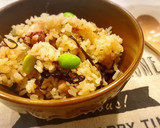 たこと枝豆と塩昆布の炊き込みご飯♪作り方5写真