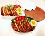 今日ものっけ弁当(焼き餃子)作り方1写真