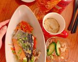 塩鮭と野菜の塩レモン蒸し（レンジ蒸し）作り方6写真