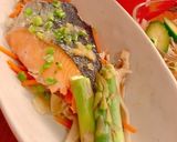 塩鮭と野菜の塩レモン蒸し（レンジ蒸し）作り方8写真