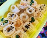 ネギキムチ入めんつゆ味●巻く一口ひやむぎ作り方3写真