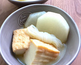 おでんみたいな厚揚げと大根の味噌汁作り方10写真
