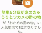 簡単5分我が家のきゅうりとワカメの酢の物作り方16写真