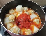 大根とチーズつくねのトマトソース煮作り方7写真