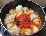 大根とチーズつくねのトマトソース煮作り方7写真