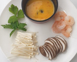 簡単☆ えび＆きのこ 卵とじにゅうめん作り方2写真