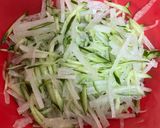鯨ベーコンと大根きゅうりの和えもの作り方3写真
