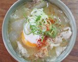 新玉ねぎと豚肉の味噌汁作り方8写真