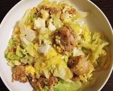簡単☆春キャベツと鶏肉の温サラダ作り方6写真