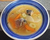 サバ水煮缶の味噌味スープ作り方5写真