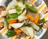 さっぱり和風あん炒味豚こま大根青椒肉絲風作り方14写真