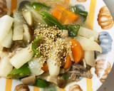 さっぱり和風あん炒味豚こま大根青椒肉絲風作り方17写真