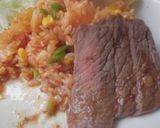 ミニステーキ!メキシカンライス添え♪作り方1写真