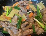 俺流！筍と豚こま肉にオイスターソース炒め作り方13写真