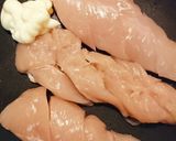 ササミ・マヨ麺つゆ焼き作り方1写真