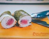 63℃ 桜餅巻き 春の鶏むねロールチキン作り方29写真