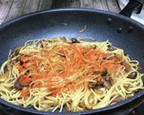 霜降り和牛とキノコのすき焼き風パスタ♪ૢ作り方20写真