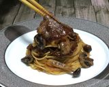 霜降り和牛とキノコのすき焼き風パスタ♪ૢ作り方23写真