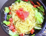 明太子とチョリソーのスパイシー焼きそば作り方10写真