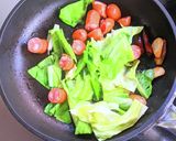 明太子とチョリソーのスパイシー焼きそば作り方7写真
