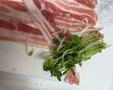 豆苗ともやしの豚肉巻き作り方1写真